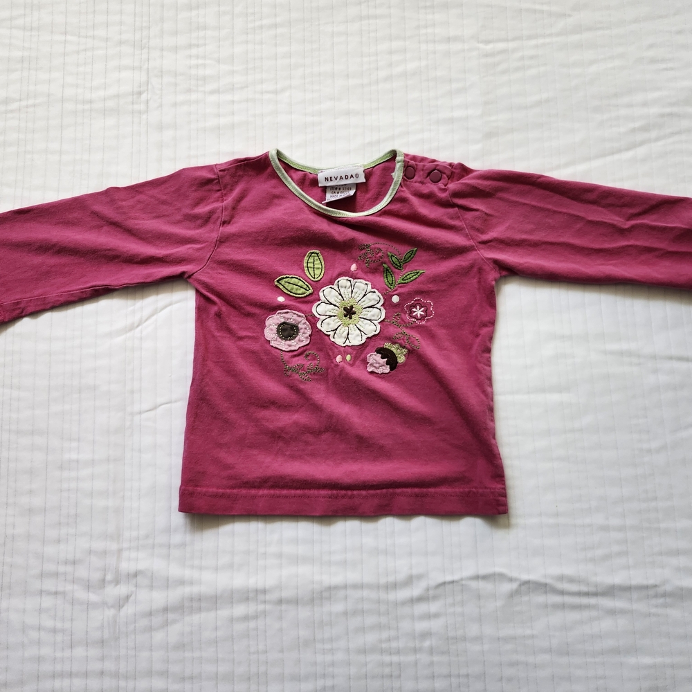 Mayoral Pink Floral Long Sleeve Tee